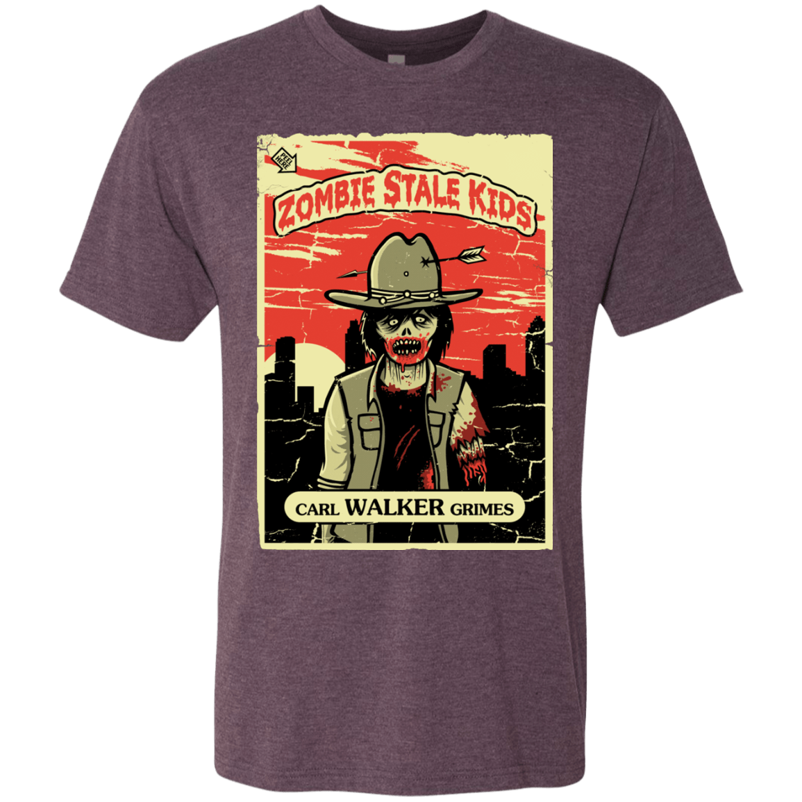T-Shirts Vintage Purple / Small Zombie Stale Kids Men's Triblend T-Shirt