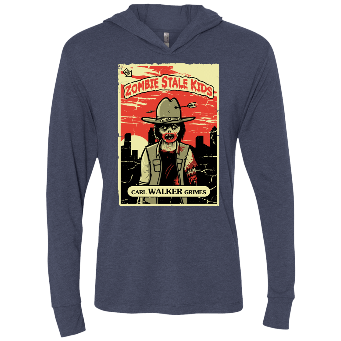 T-Shirts Vintage Navy / X-Small Zombie Stale Kids Triblend Long Sleeve Hoodie Tee