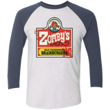 T-Shirts Heather White/Indigo / X-Small zombys Men's Triblend 3/4 Sleeve