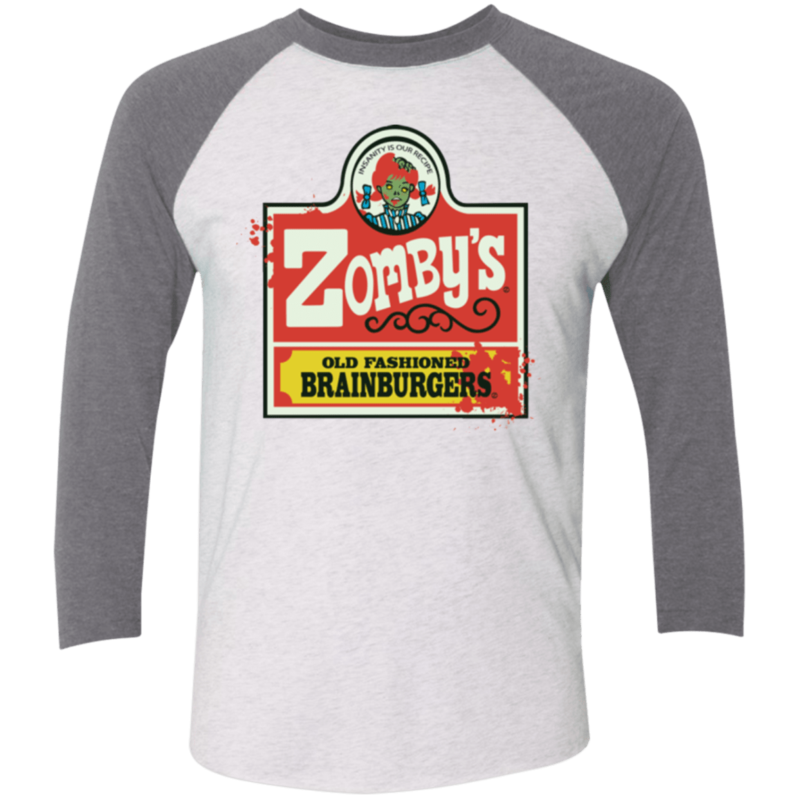 T-Shirts Heather White/Premium Heather / X-Small zombys Men's Triblend 3/4 Sleeve