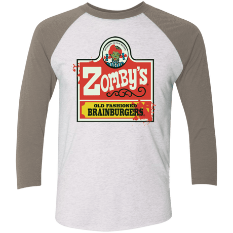 T-Shirts Heather White/Vintage Grey / X-Small zombys Men's Triblend 3/4 Sleeve