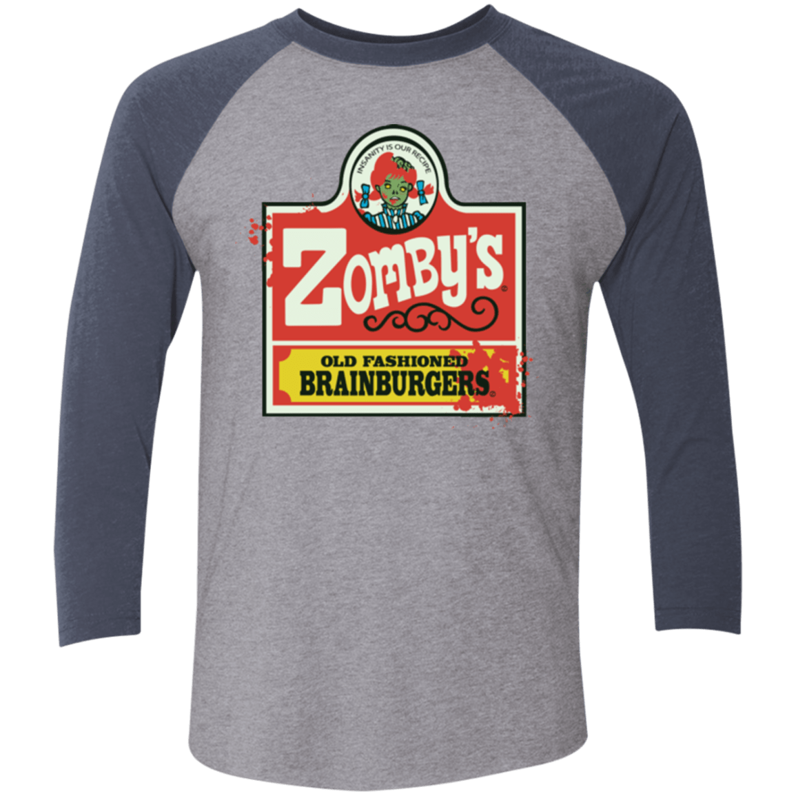 T-Shirts Premium Heather/ Vintage Navy / X-Small zombys Men's Triblend 3/4 Sleeve