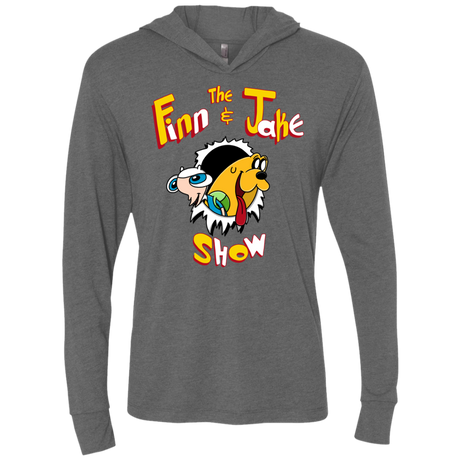 The Finn and Jake Show Triblend Long Sleeve Hoodie Tee