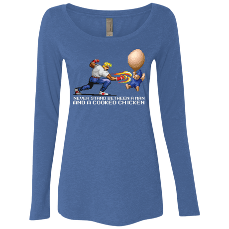 Never Stand Between A Man And A Cooked Chicken Women's Triblend Long Sleeve Shirt