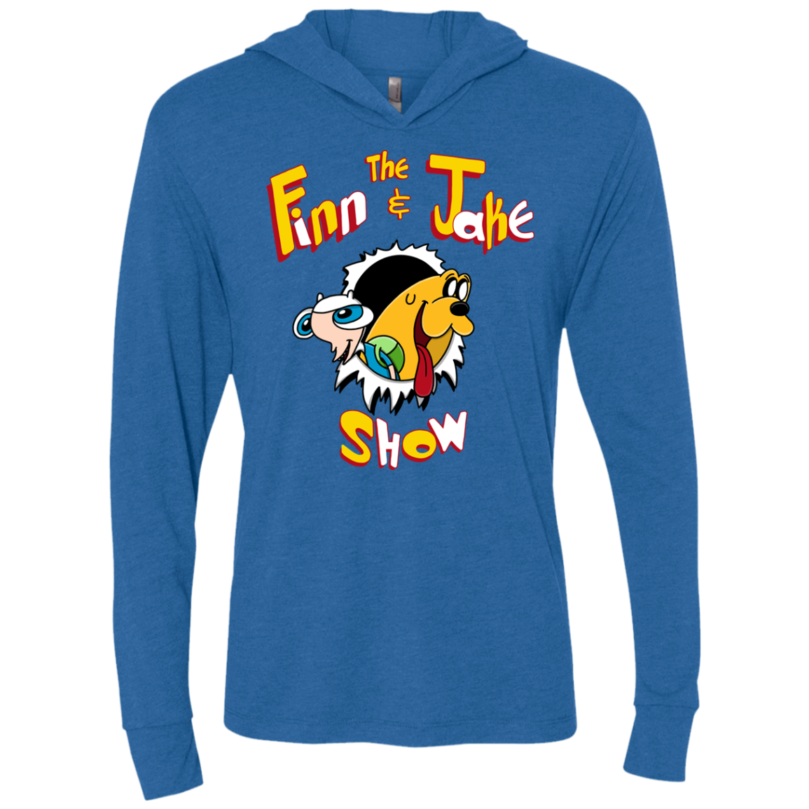 The Finn and Jake Show Triblend Long Sleeve Hoodie Tee