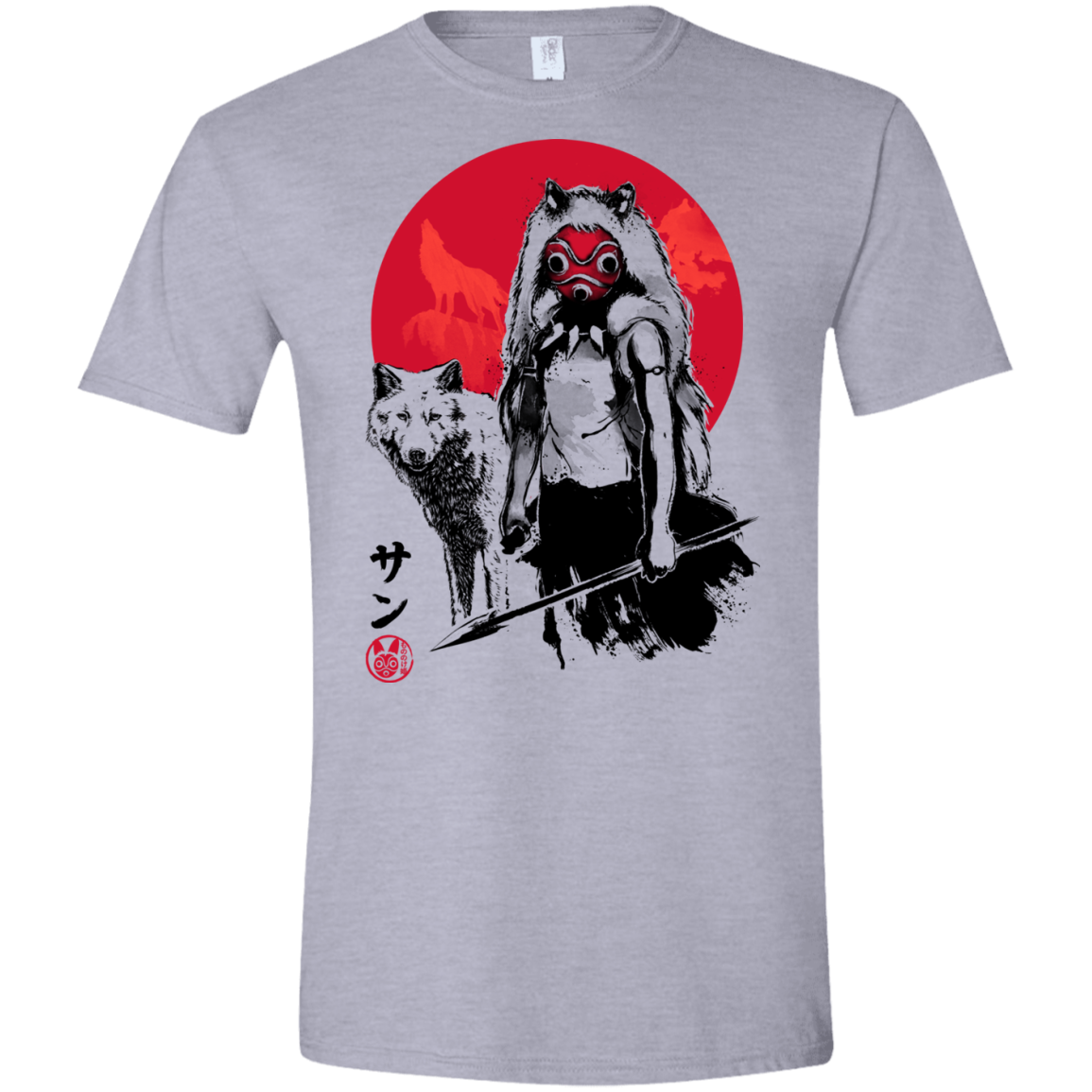 Wolf Girl sumi-e Men's Semi-Fitted Softstyle