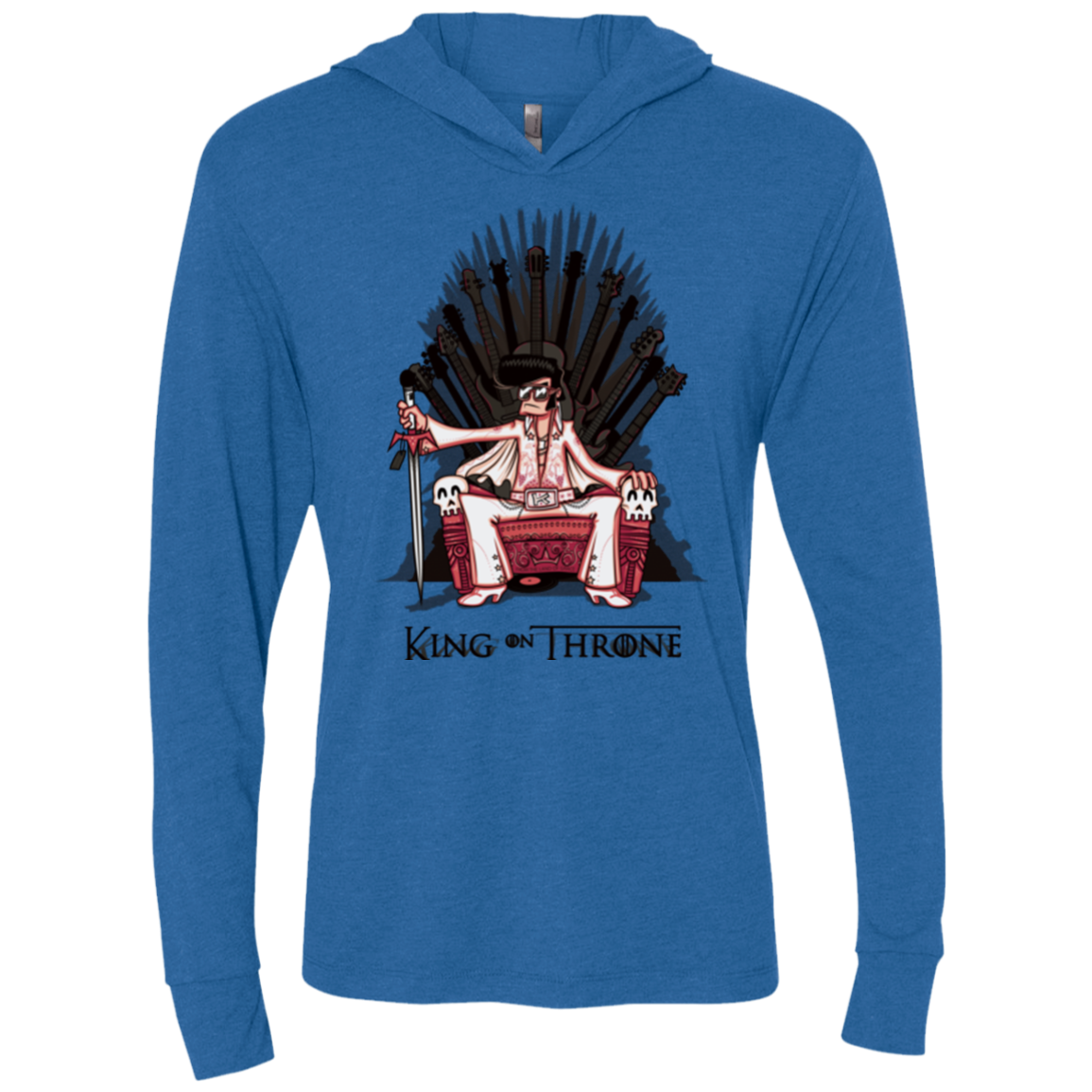 King on Throne Triblend Long Sleeve Hoodie Tee