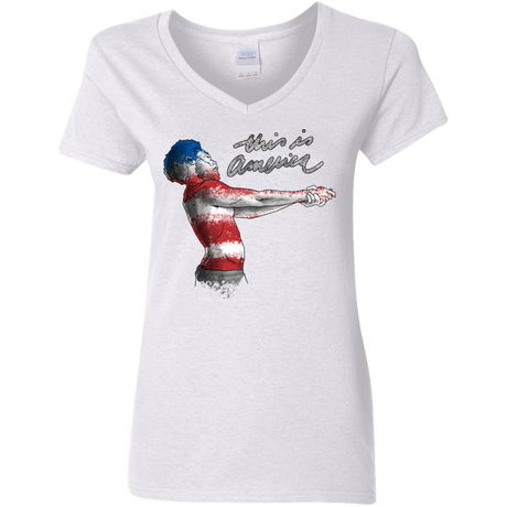 America Women's V-Neck T-Shirt