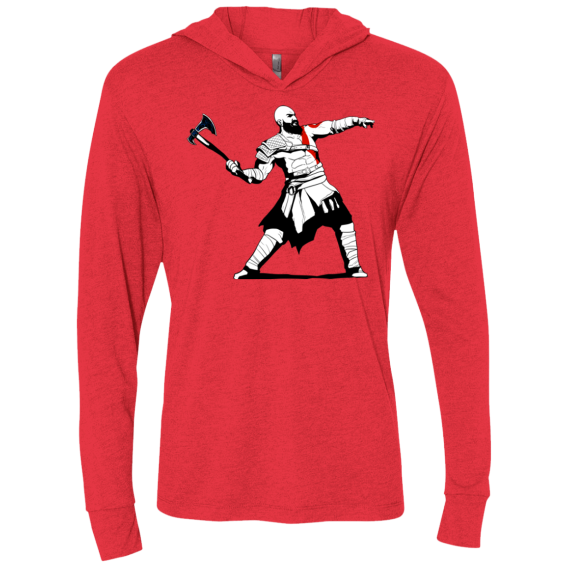Kratos Banksy Triblend Long Sleeve Hoodie Tee