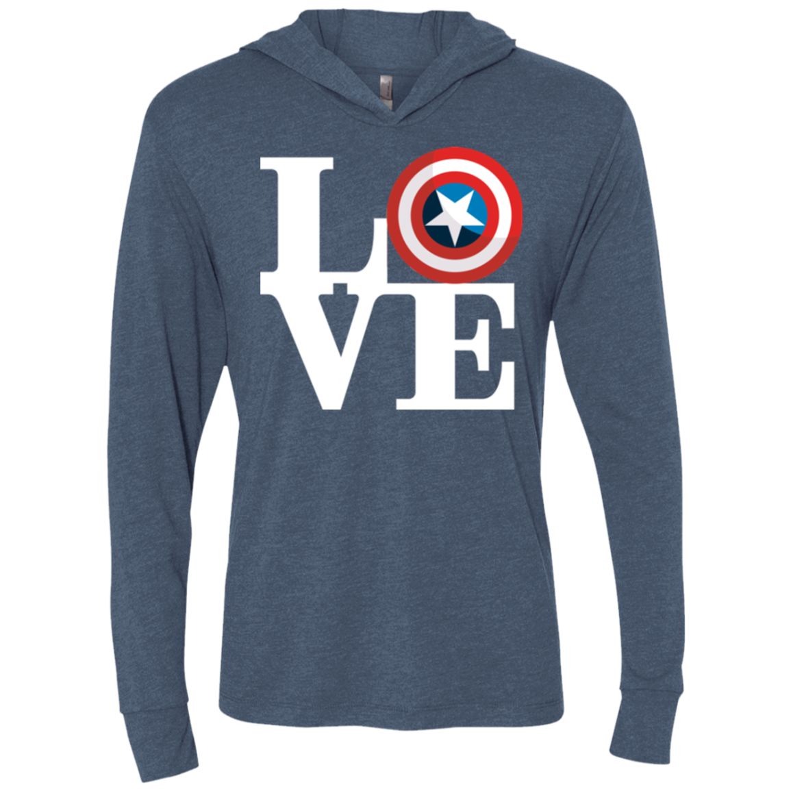 Captain's Love Triblend Long Sleeve Hoodie Tee