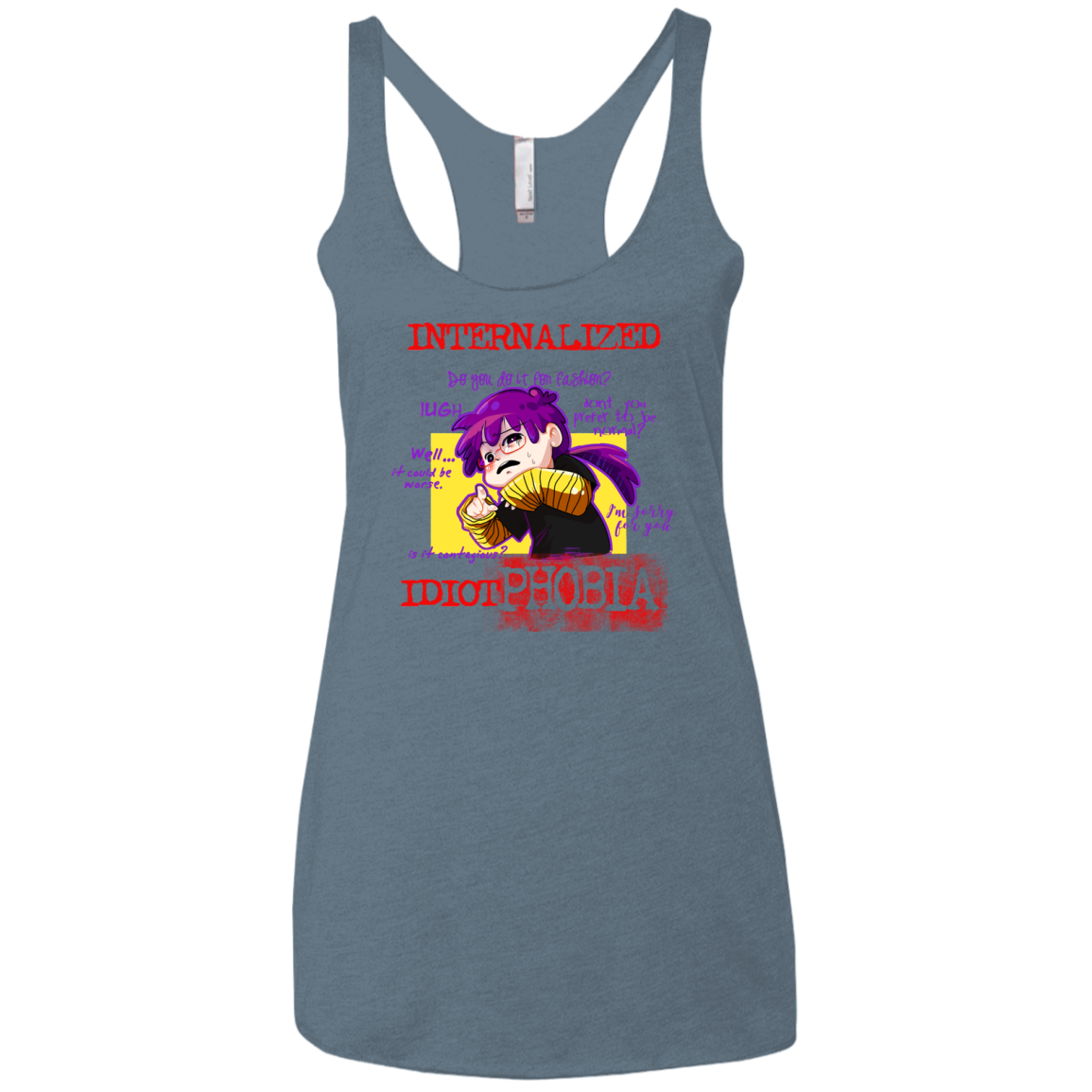Idiot phobia Women's Triblend Racerback Tank