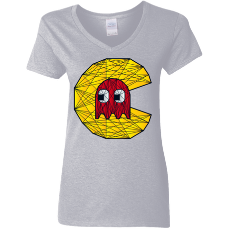 Poly Pac Man Women's V-Neck T-Shirt