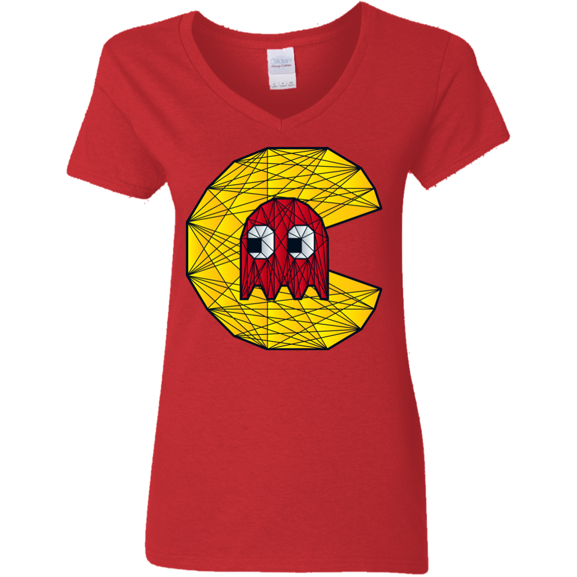 Poly Pac Man Women's V-Neck T-Shirt