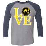 Yellow Ranger LOVE Men's Triblend 3/4 Sleeve