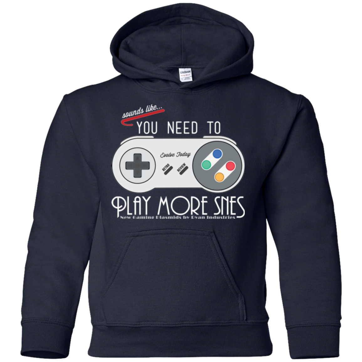 Evolve Today! Play More SNES Youth Hoodie