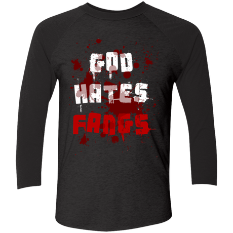 God hates fangs Men's Triblend 3/4 Sleeve