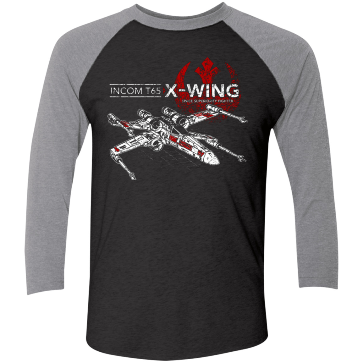 T-65 X-Wing Men's Triblend 3/4 Sleeve