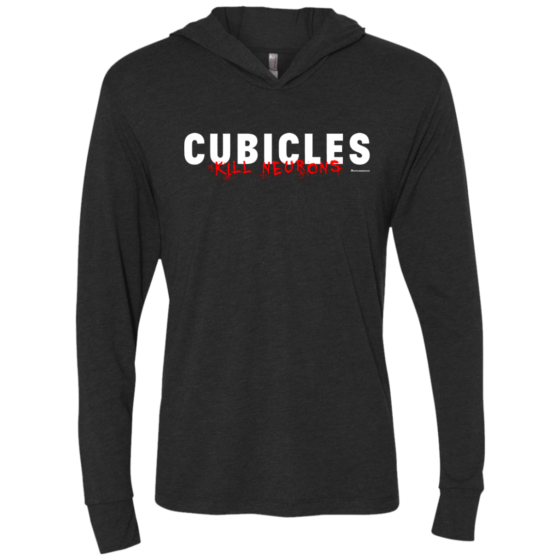 Cubicles Kill Neurons Triblend Long Sleeve Hoodie Tee