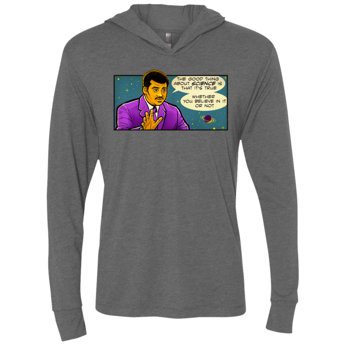 NDGT good thing Triblend Long Sleeve Hoodie Tee