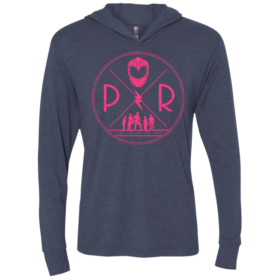 Pink Power Triblend Long Sleeve Hoodie Tee