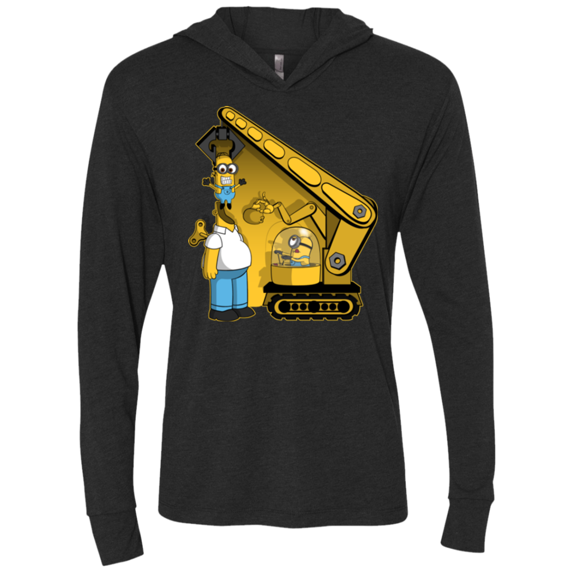 Doh Minion Triblend Long Sleeve Hoodie Tee