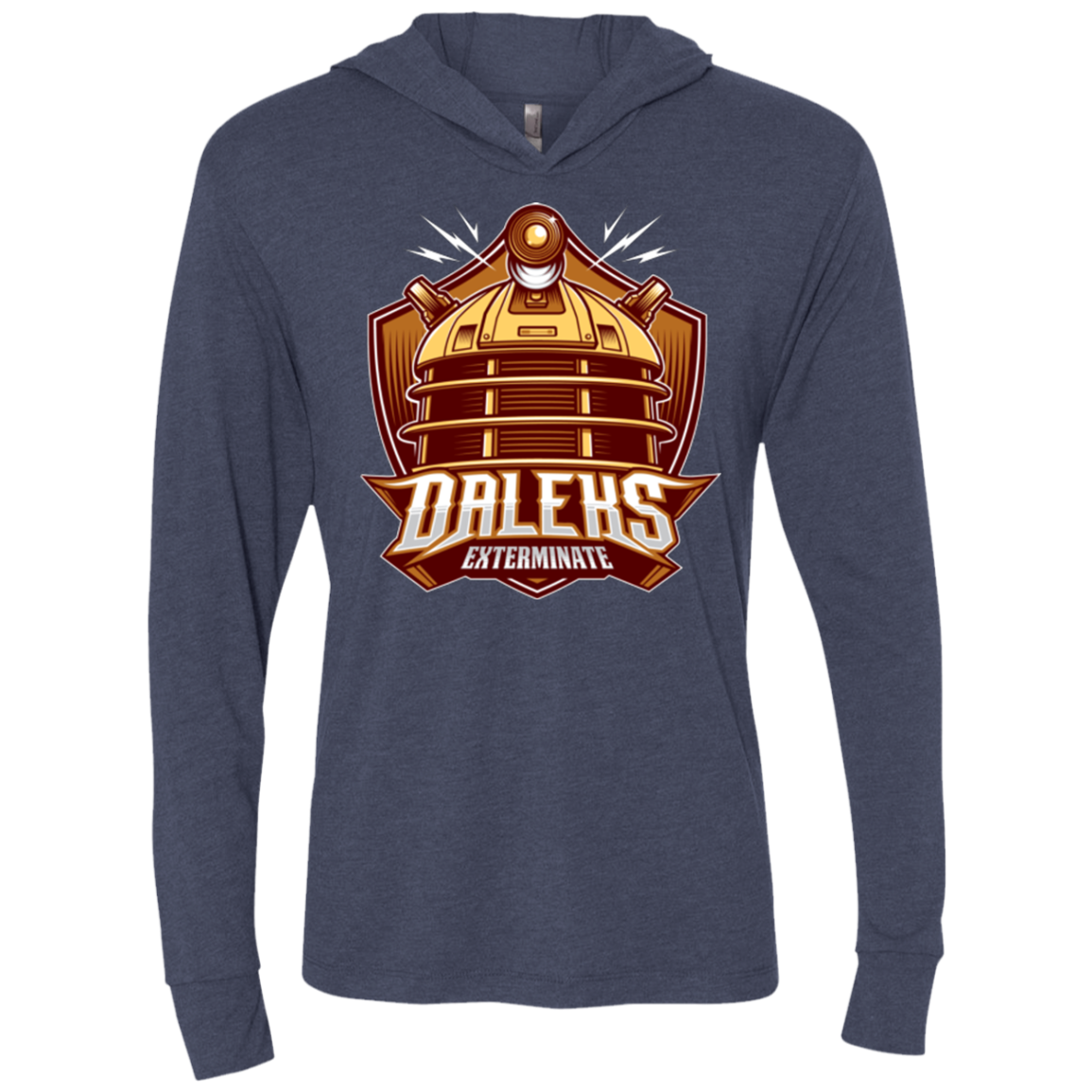 Dr. Who Daleks Triblend Long Sleeve Hoodie Tee