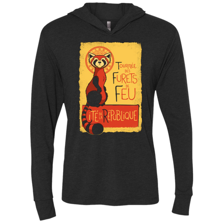 Les Furets de Feu Triblend Long Sleeve Hoodie Tee