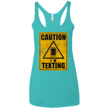 Caution I'm Texting Women's Triblend Racerback Tank