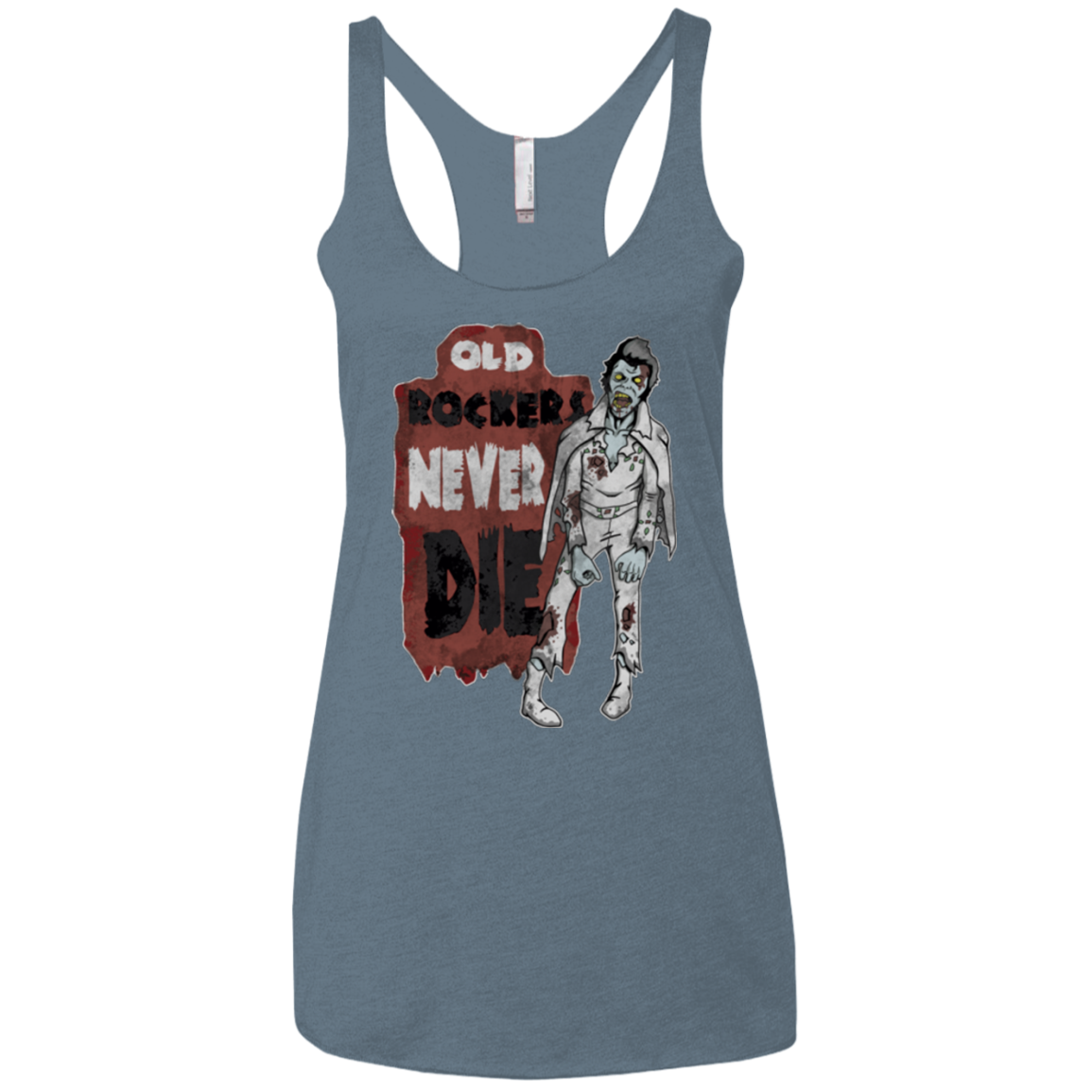 Old Rockers Never Die Women's Triblend Racerback Tank