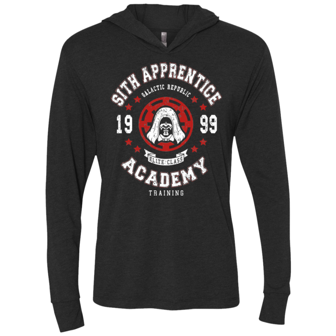 Sith Appretince Academy 99 Triblend Long Sleeve Hoodie Tee