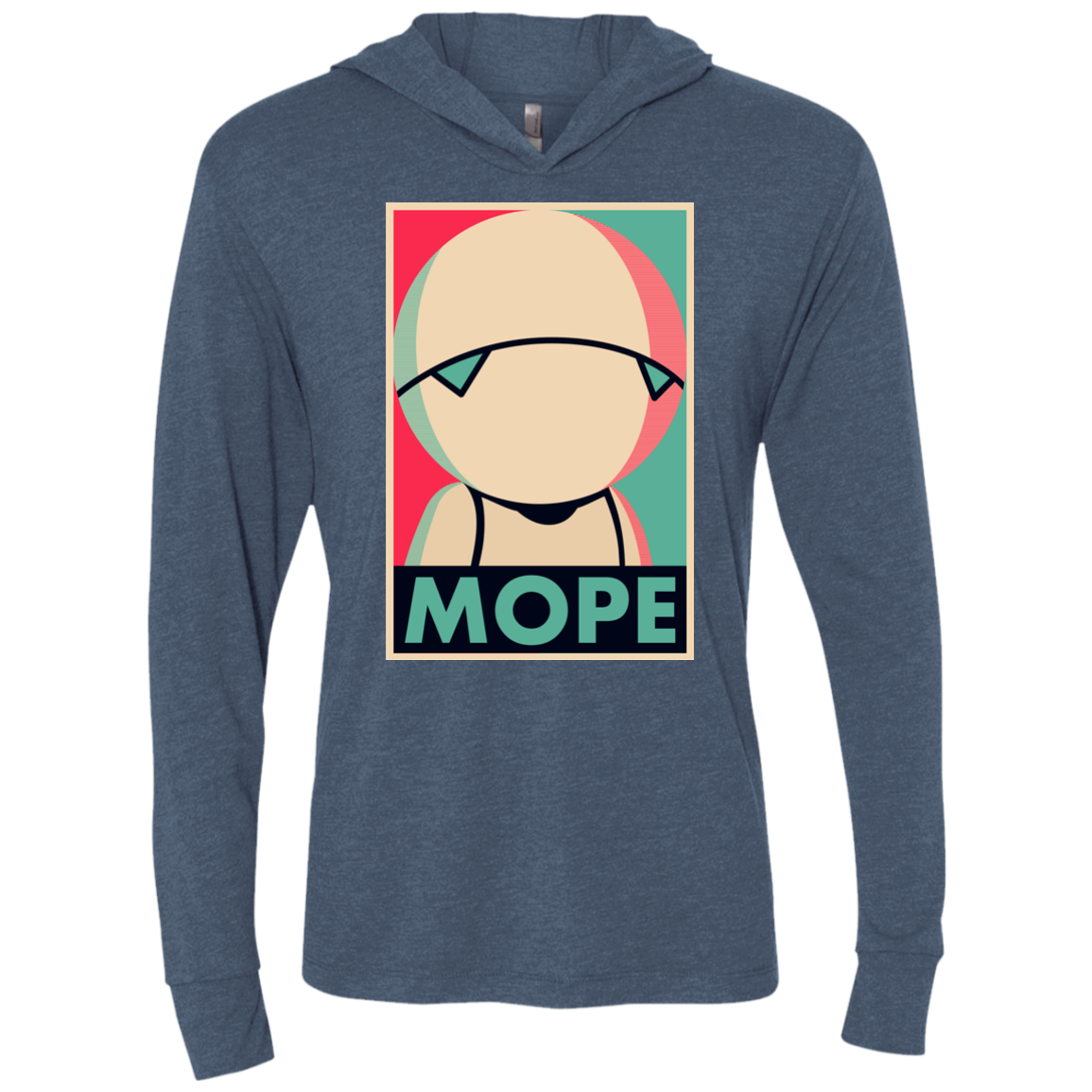 Mope Around Triblend Long Sleeve Hoodie Tee