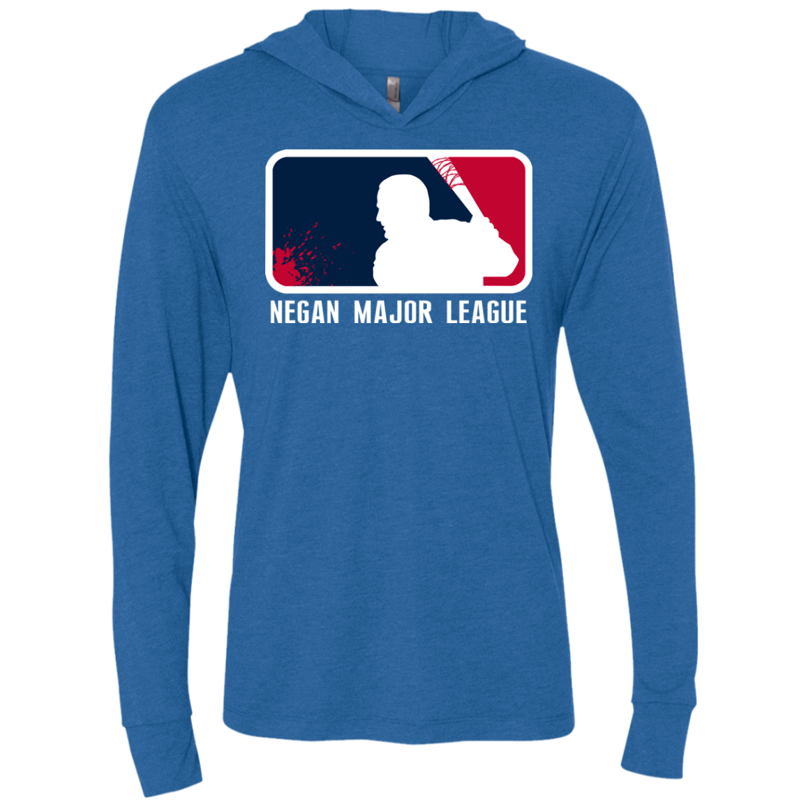 Negan Mayor League Triblend Long Sleeve Hoodie Tee