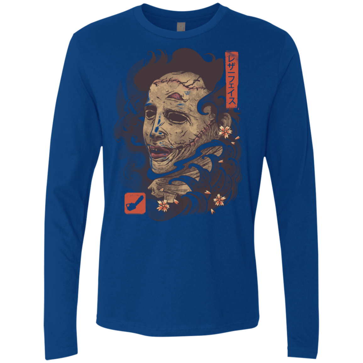Oni Leather Mask Men's Premium Long Sleeve