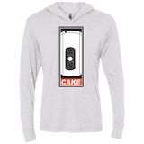 Cake is a Lie Triblend Long Sleeve Hoodie Tee