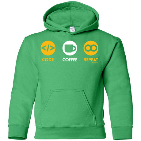 Code Coffee Repeat Youth Hoodie