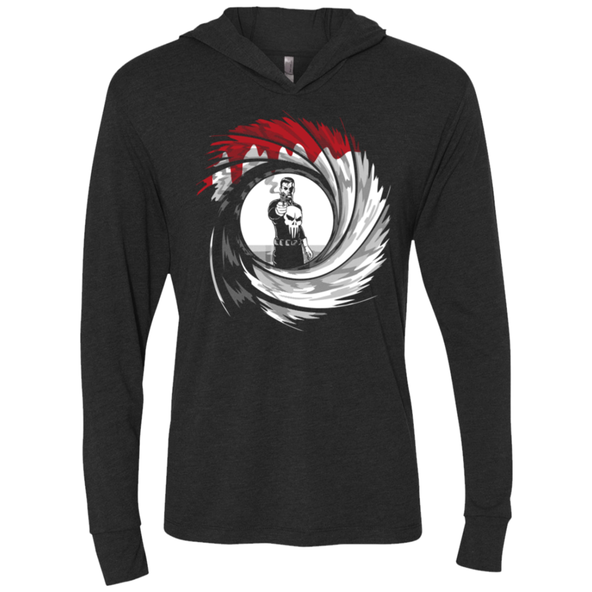 Punishment Shot Triblend Long Sleeve Hoodie Tee