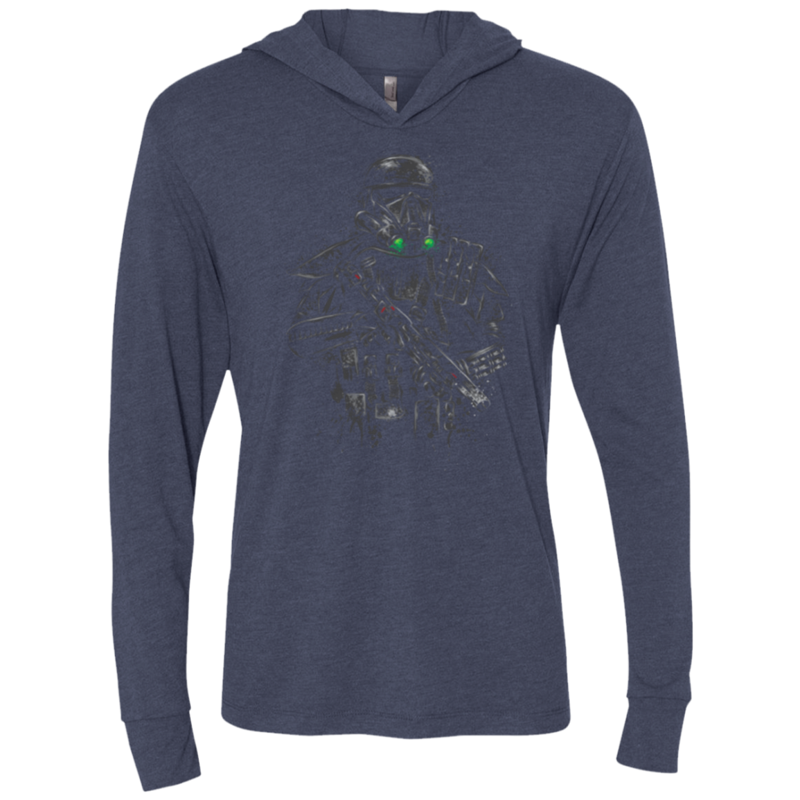 Death Trooper Triblend Long Sleeve Hoodie Tee