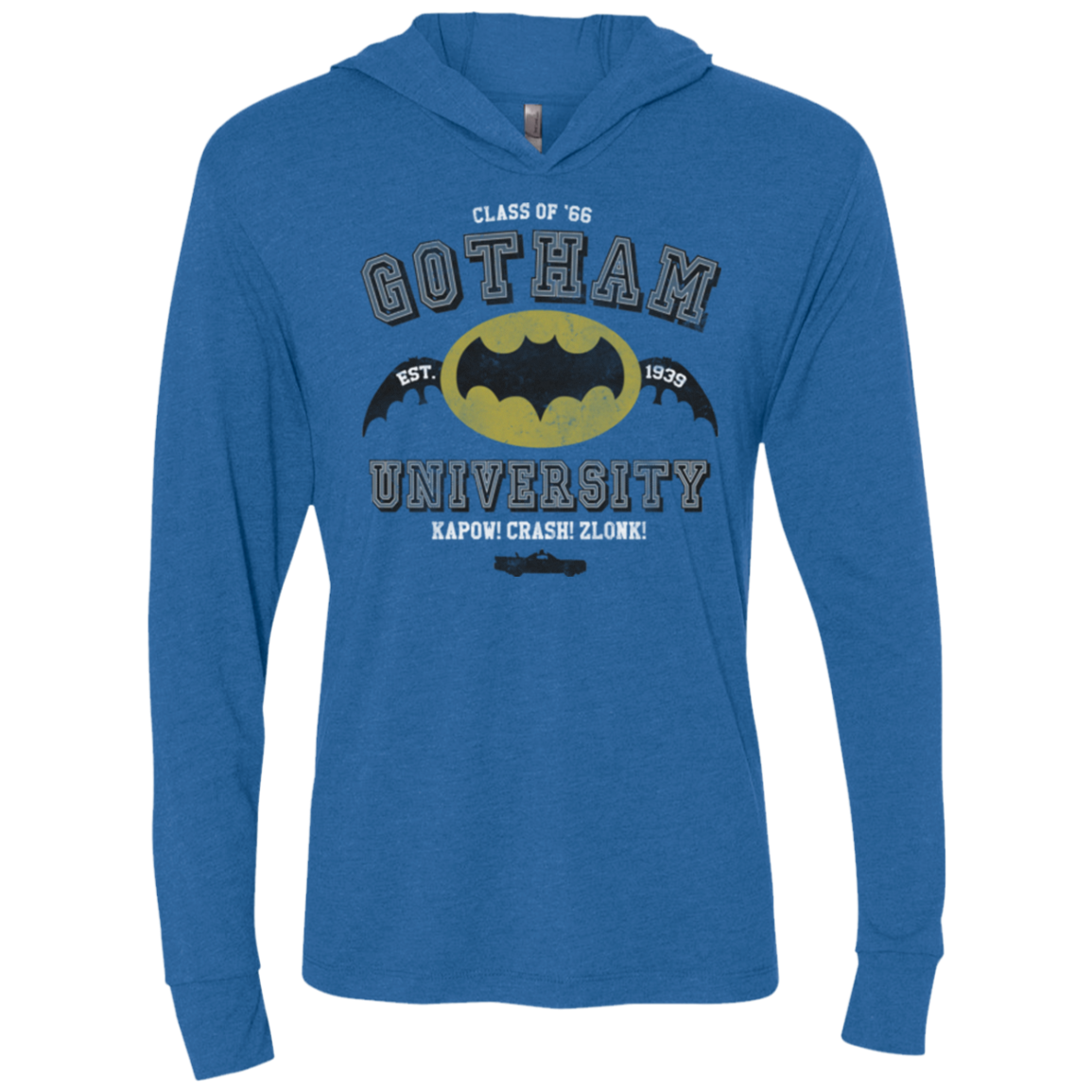 Gotham University Triblend Long Sleeve Hoodie Tee