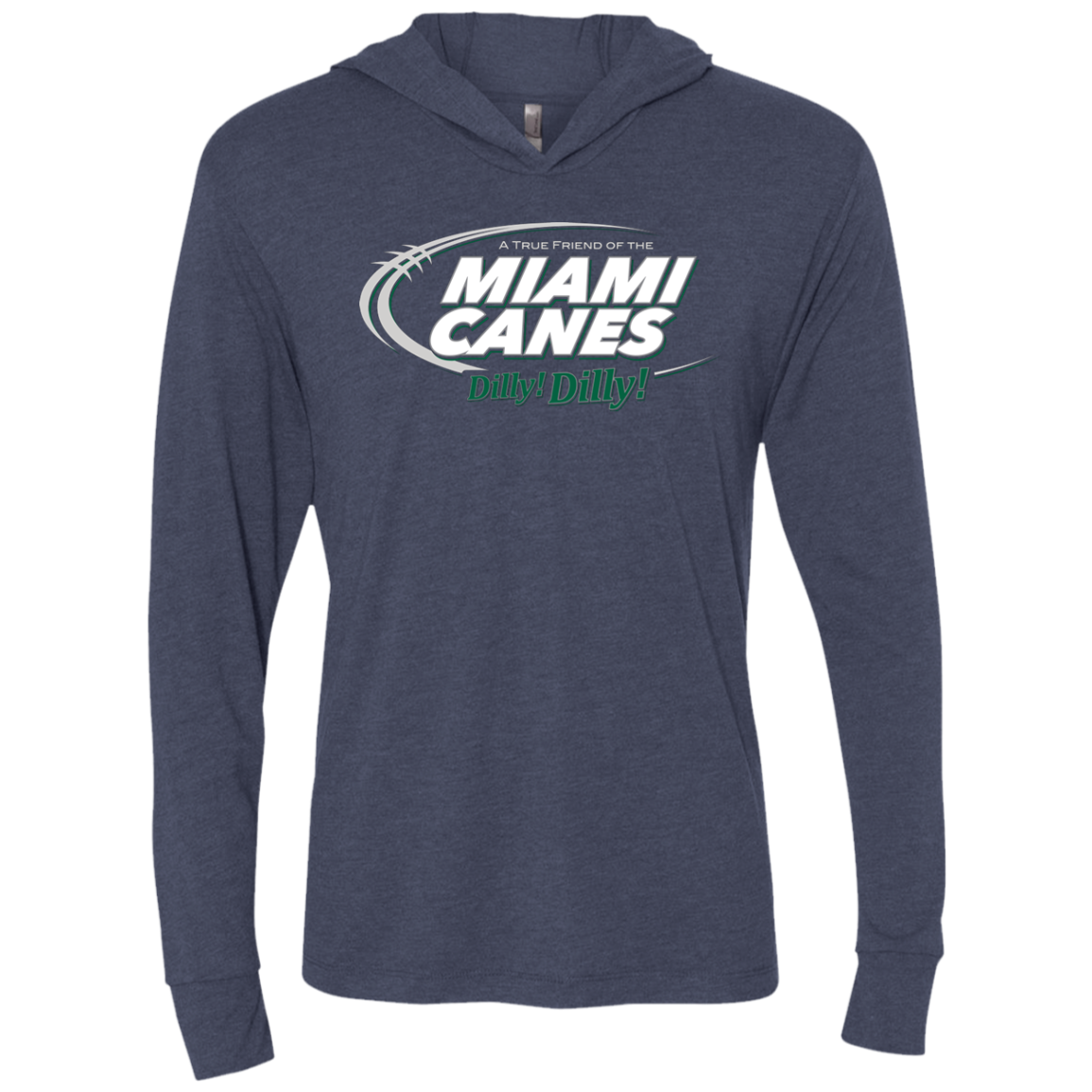Miami Dilly Dilly Triblend Long Sleeve Hoodie Tee