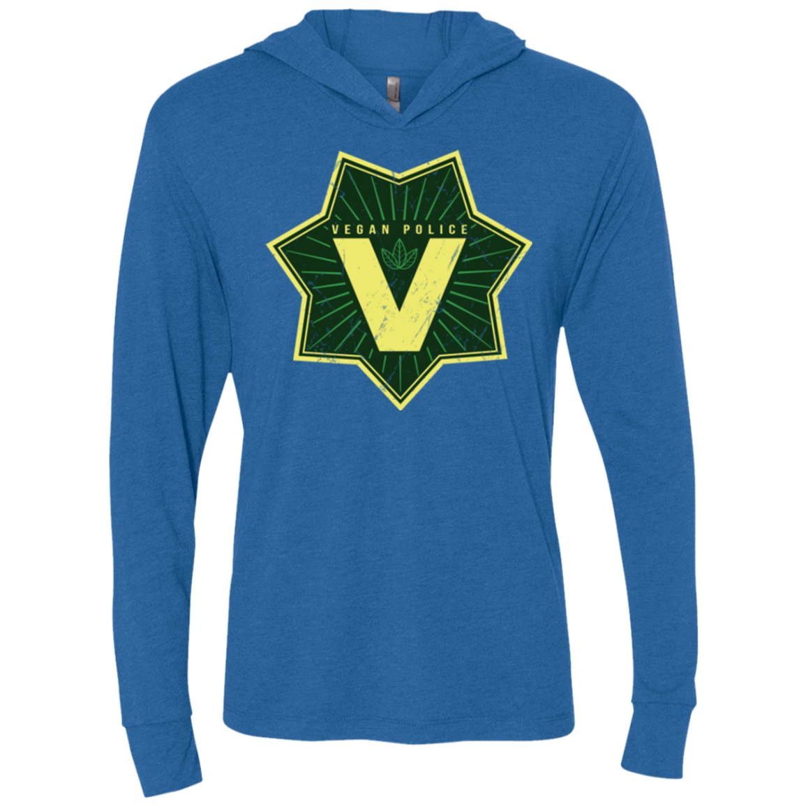 Vegan Police Triblend Long Sleeve Hoodie Tee
