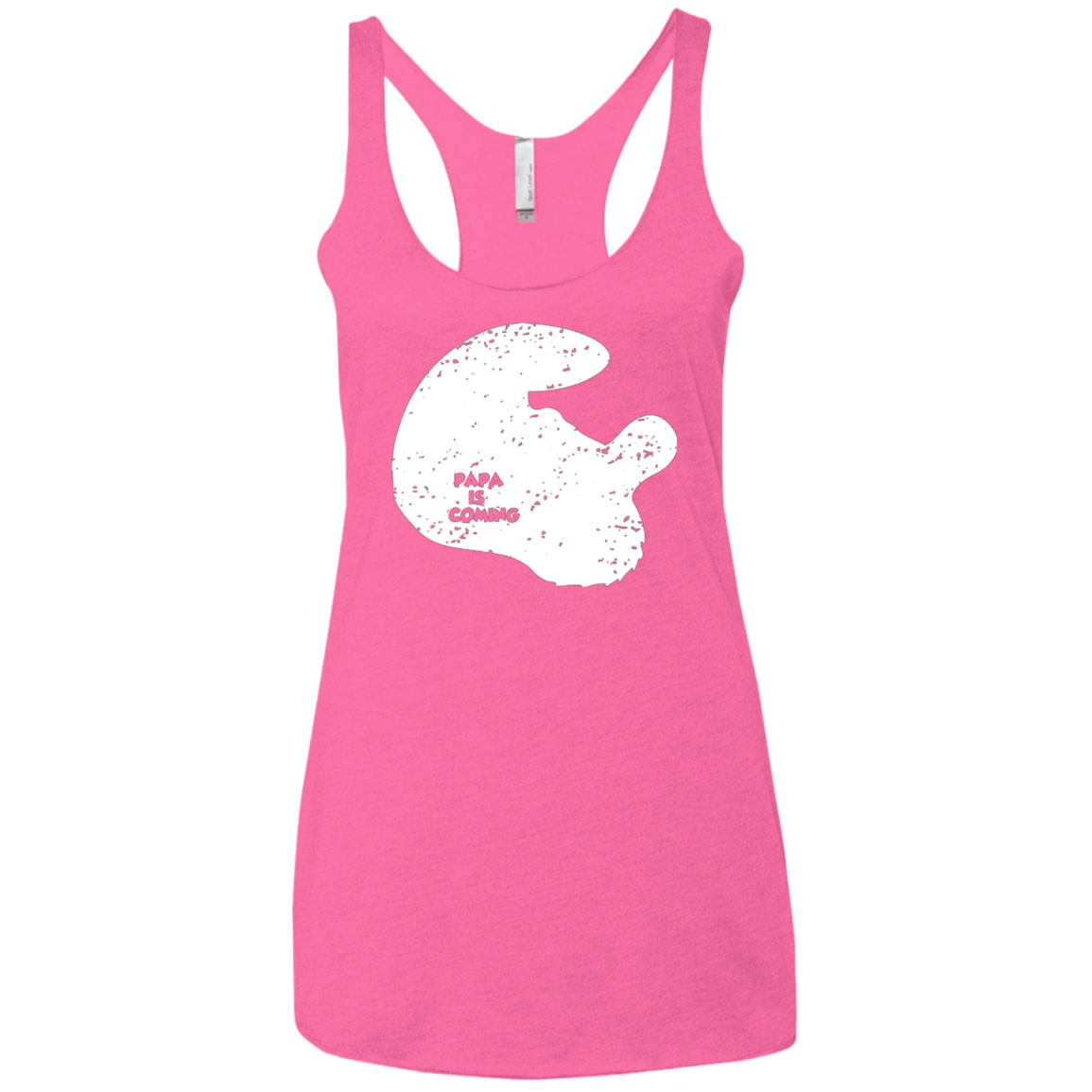 Papa Is Coming Women's Triblend Racerback Tank