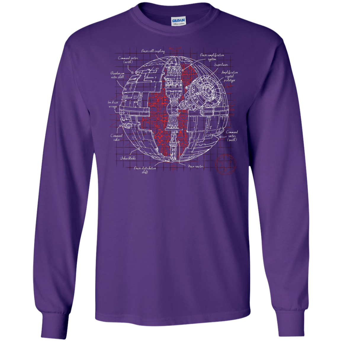 Death Star Plan Men's Long Sleeve T-Shirt