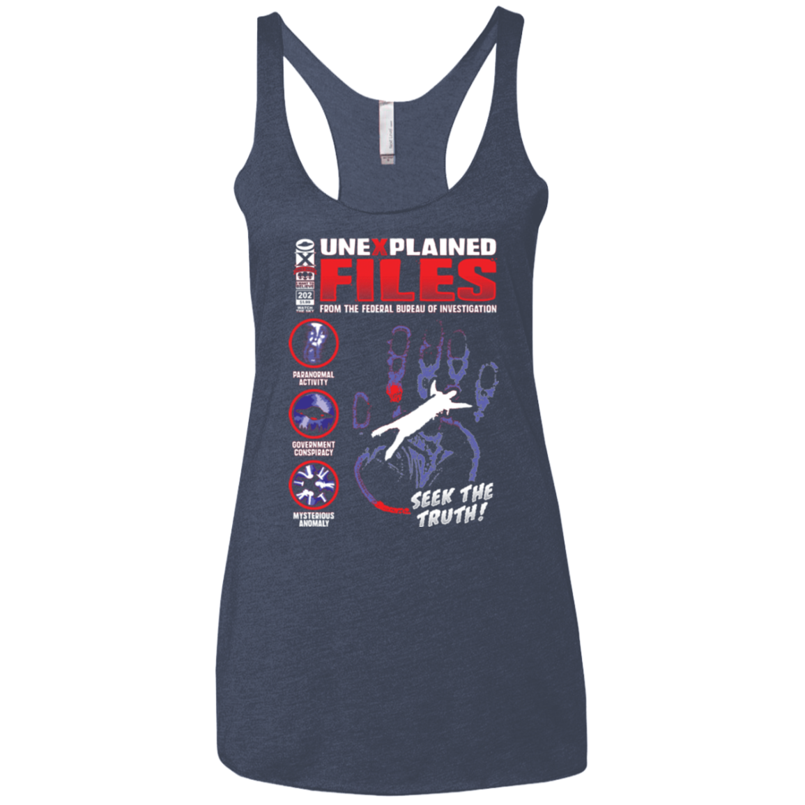 Unexplained Files Women's Triblend Racerback Tank