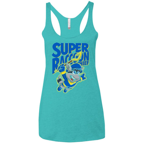 Super Racoon Thief Women's Triblend Racerback Tank