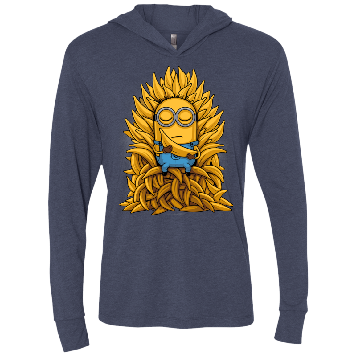 Banana Throne Triblend Long Sleeve Hoodie Tee