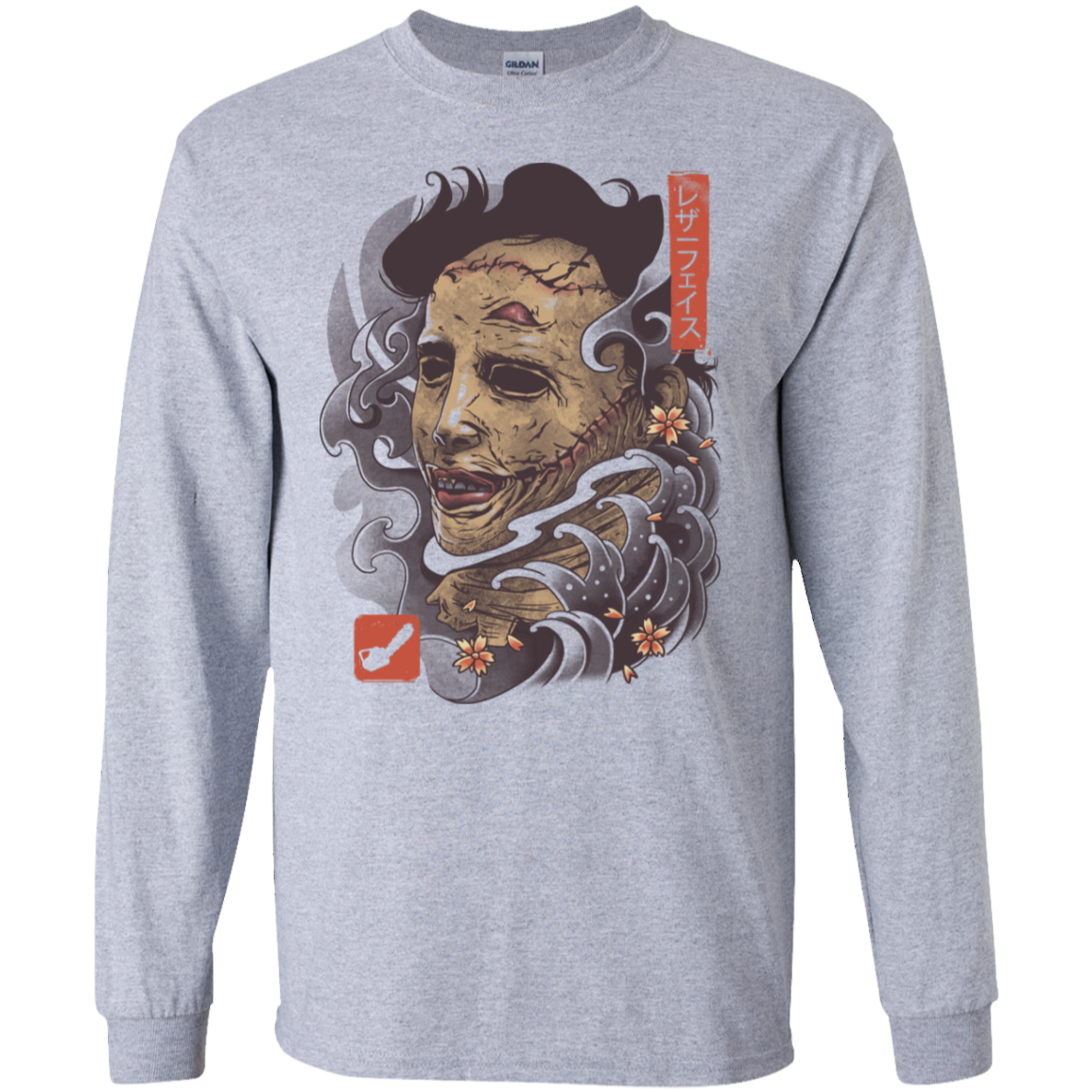 Oni Leather Mask Men's Long Sleeve T-Shirt