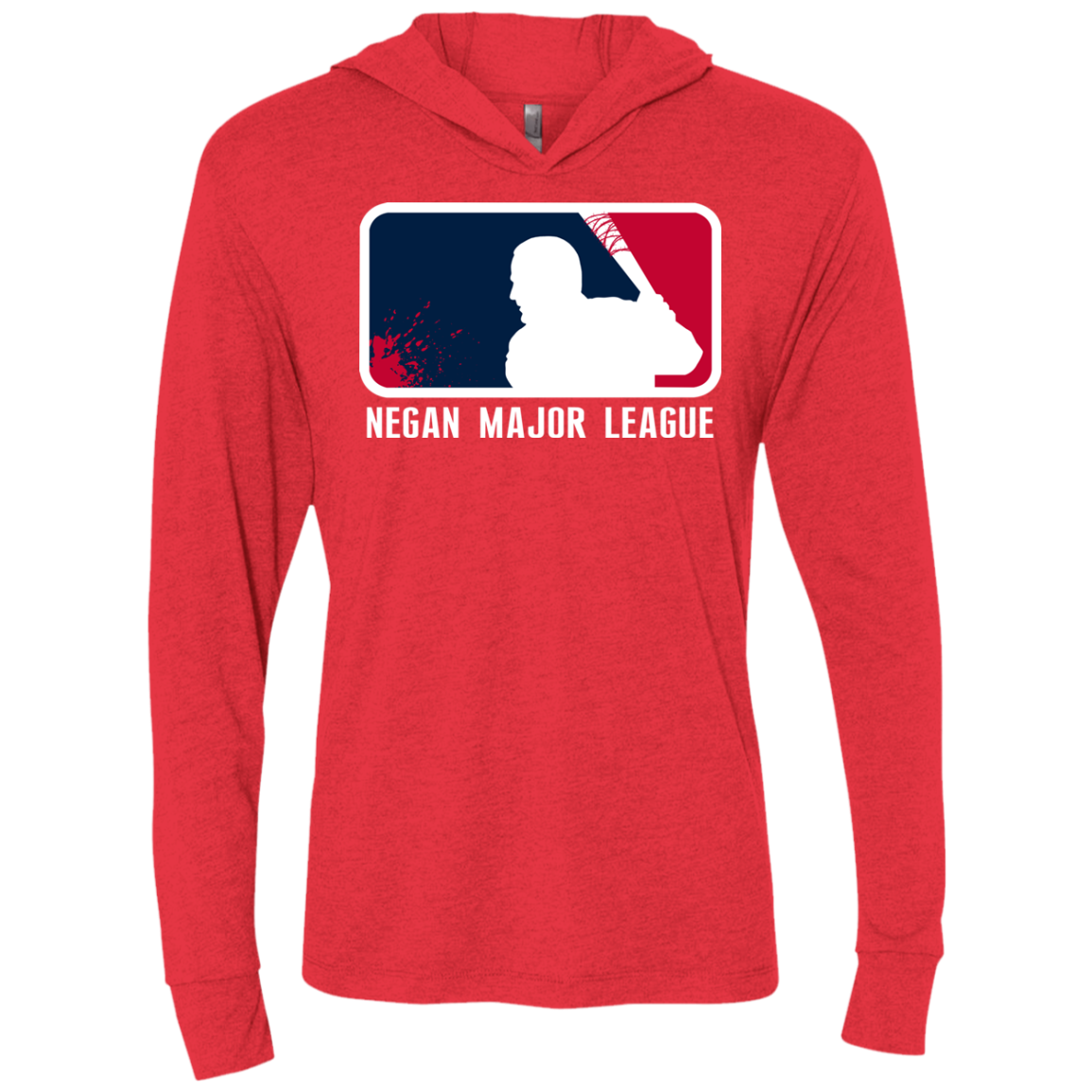 Negan Mayor League Triblend Long Sleeve Hoodie Tee