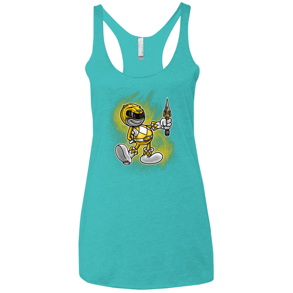 Yellow Ranger Artwork Women's Triblend Racerback Tank