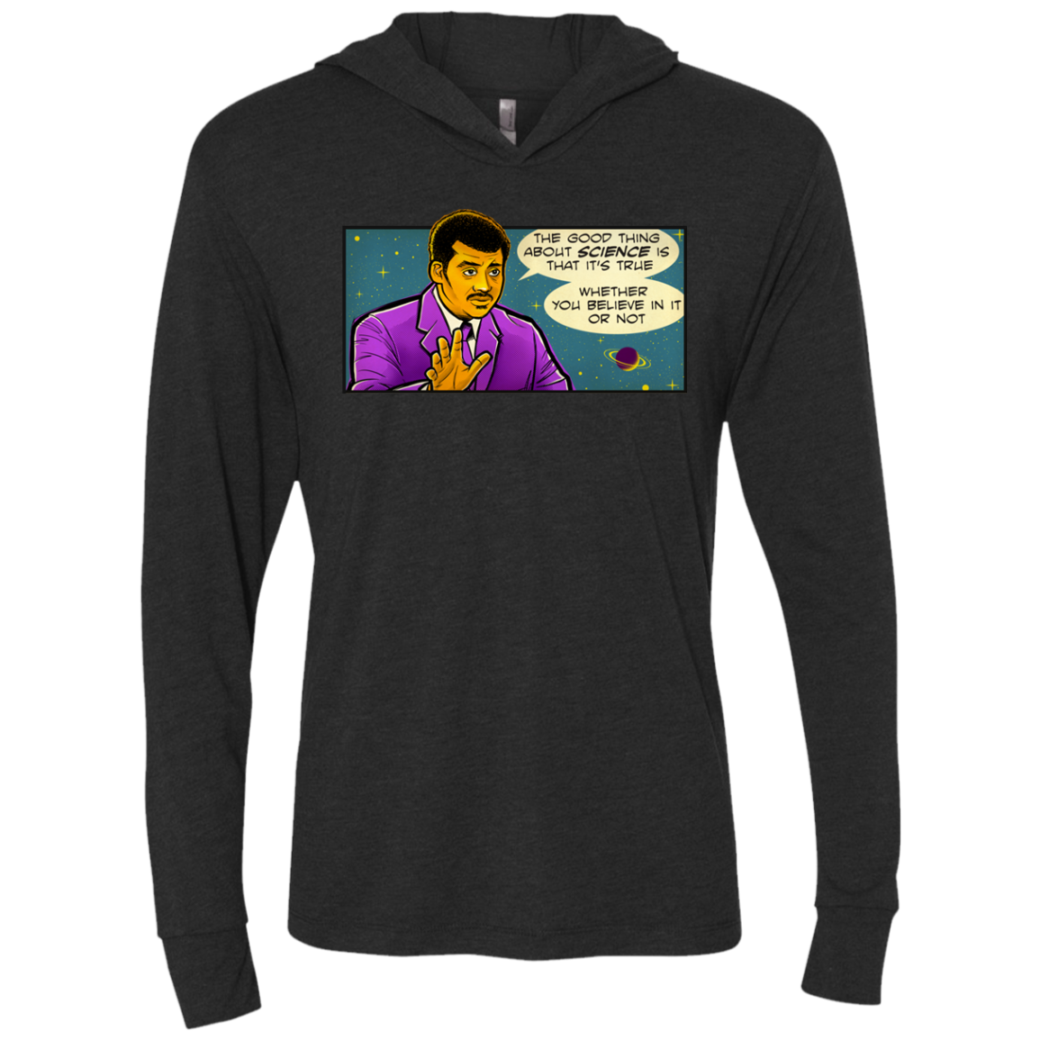 NDGT good thing Triblend Long Sleeve Hoodie Tee