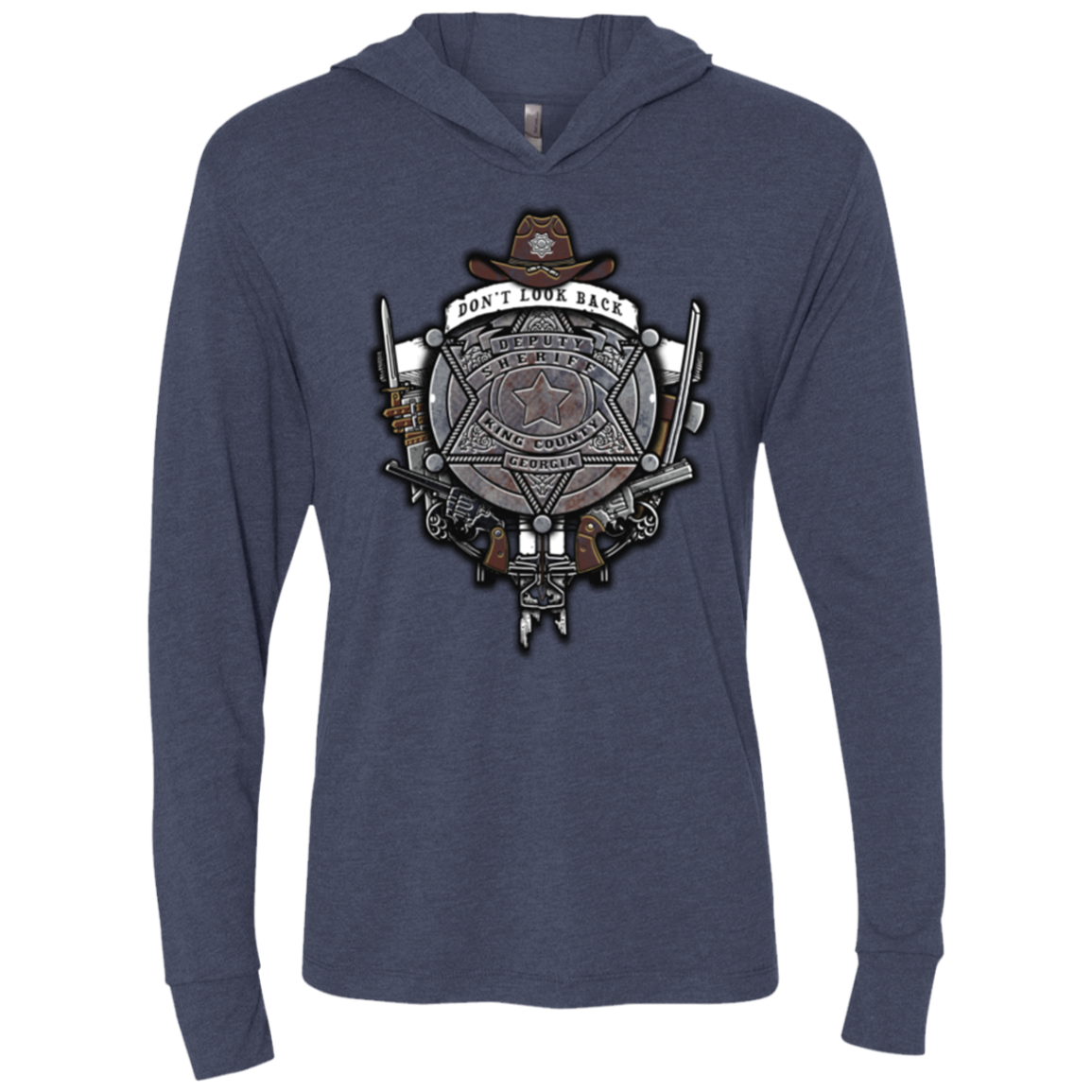 The Walking Crest Triblend Long Sleeve Hoodie Tee